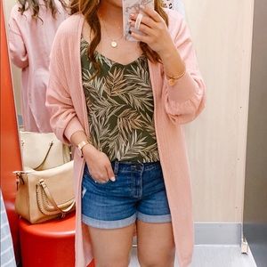 A new day green palm print cami